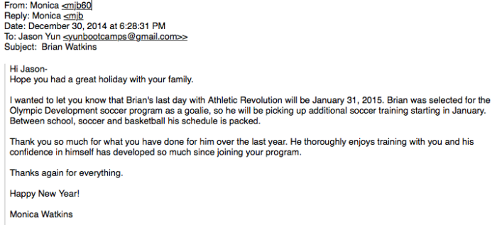 Brian watkins soccer olympic goalie new albany, ohio
