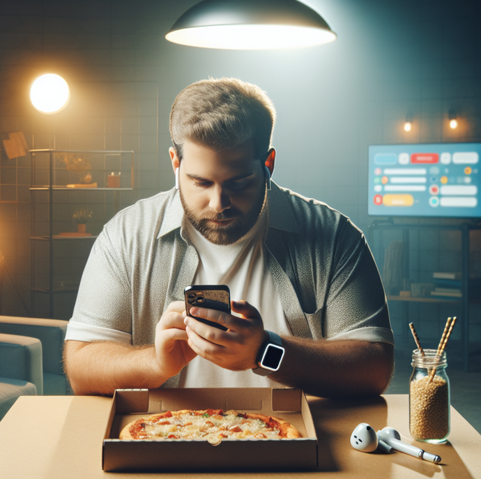 man with airpods, texting and wearing an apple watch under blue light jason yun dr. jack kruse new albany, ohio weight loss